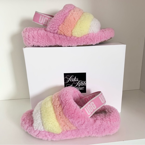 Ugg shearling pastel pink popsicle slides - Picture 16 of 16